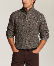 Marled Mock Neck Sweater in Cocoa Heather