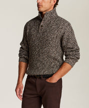Marled Mock Neck Sweater in Cocoa Heather
