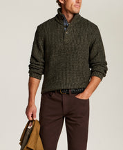 Marled Mock Neck Sweater in Olive
