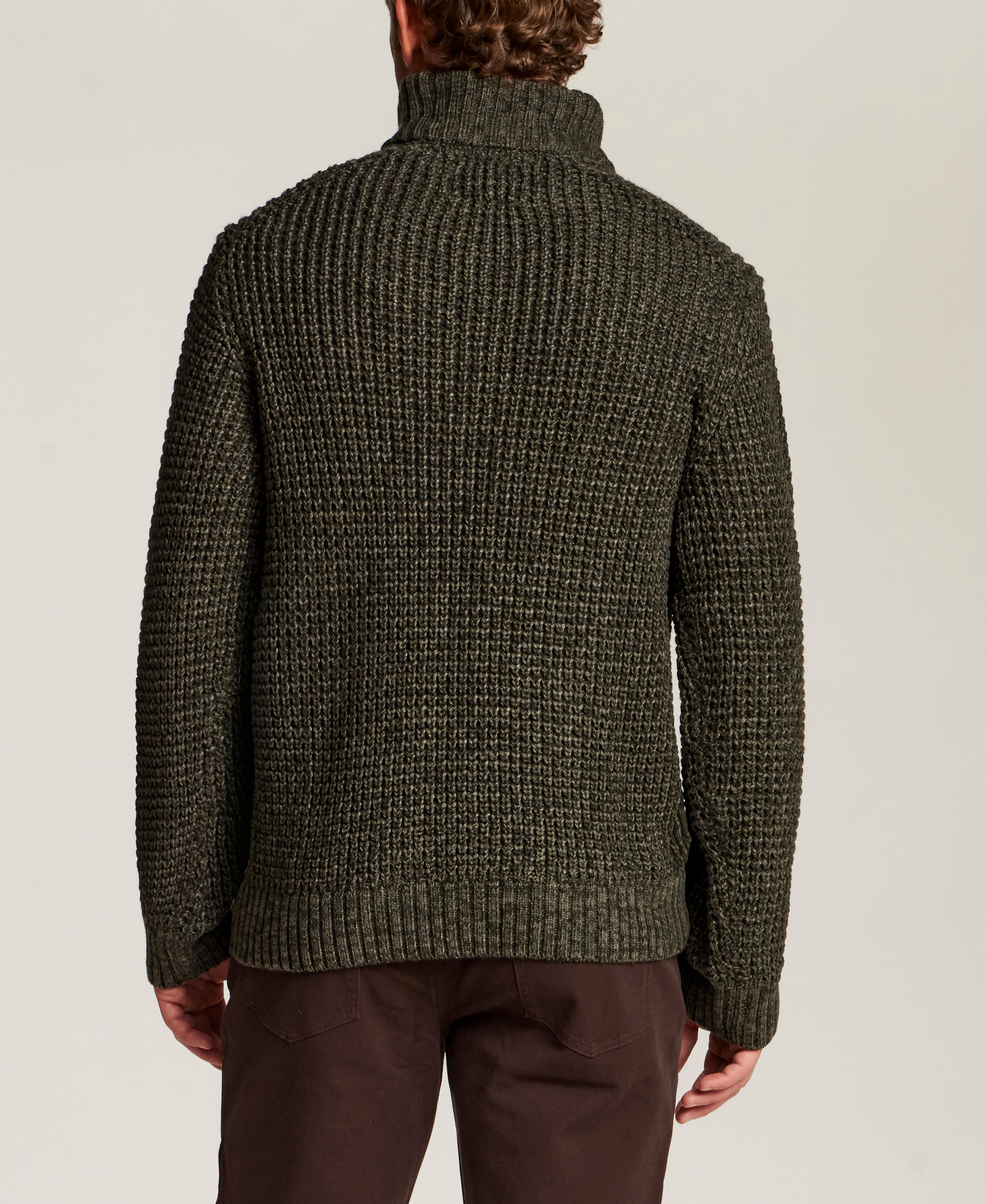 Marled Mock Neck Sweater in Olive
