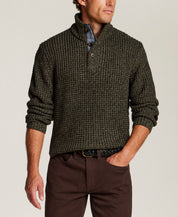 Marled Mock Neck Sweater in Olive