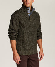 Marled Mock Neck Sweater in Olive
