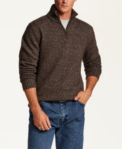 FUZZY 1/4 ZIP SWEATER in BROWN (F2640788WV)