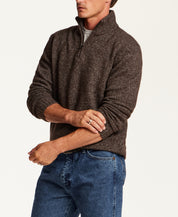 FUZZY 1/4 ZIP SWEATER in BROWN (F2640788WV)