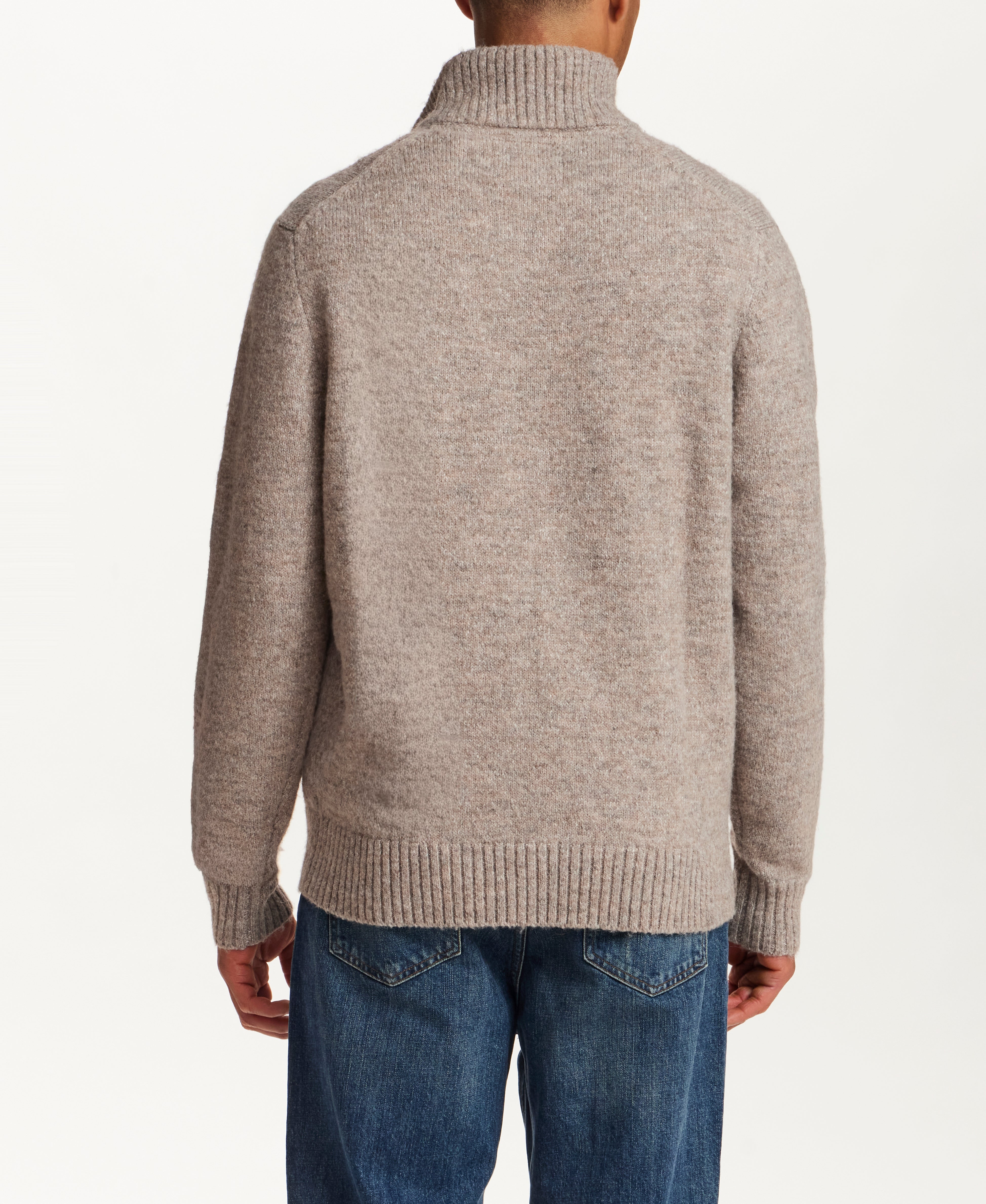 FUZZY 1/4 ZIP SWEATER in TAUPE (F2640788WV)