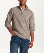 FUZZY 1/4 ZIP SWEATER in TAUPE (F2640788WV)