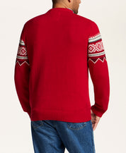 Fair Isle Crewneck Sweater in Red