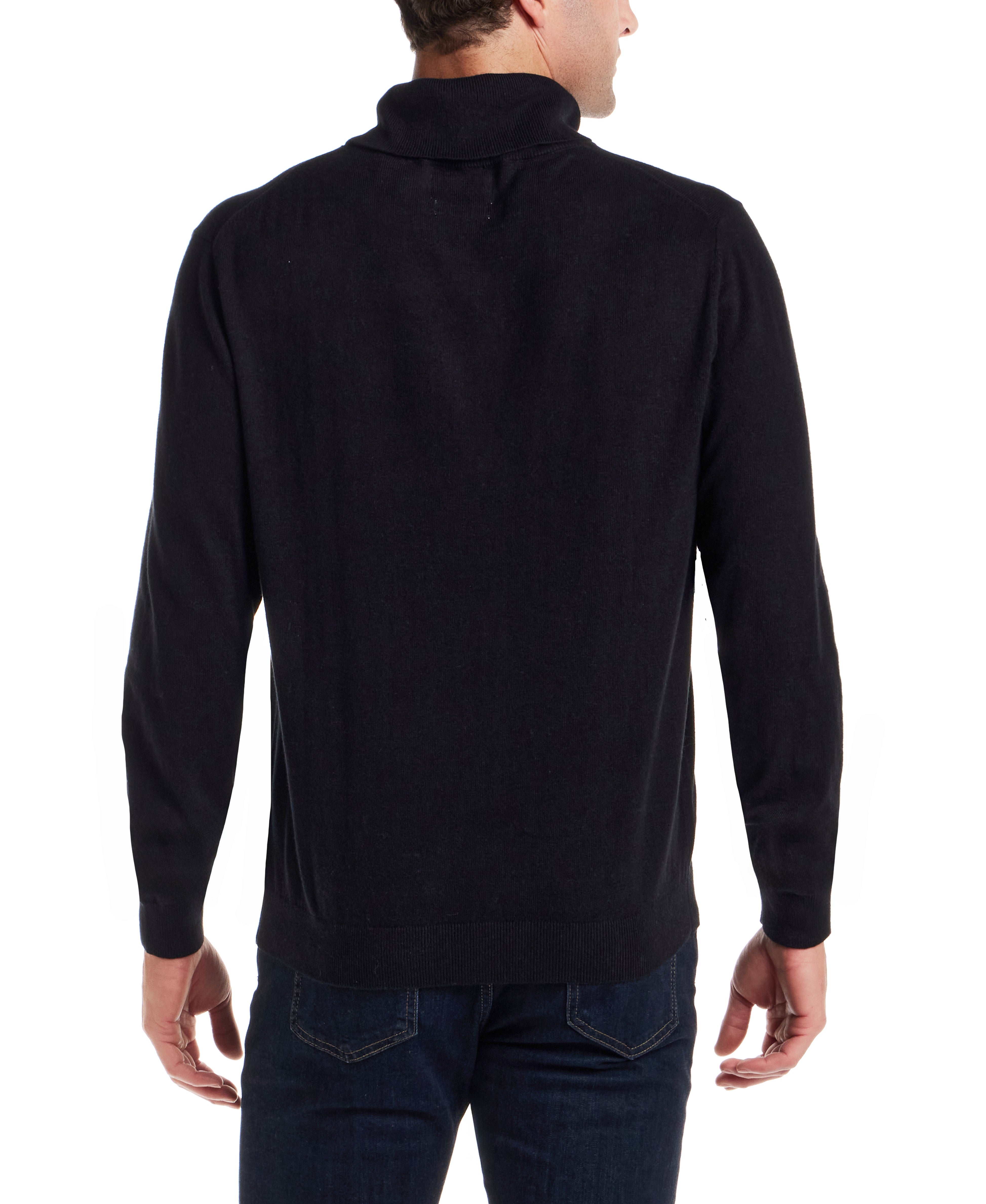 Cotton-Cashmere Turtleneck Sweater in Black