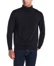 Cotton-Cashmere Turtleneck Sweater in Black