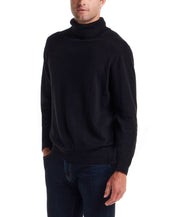 Cotton-Cashmere Turtleneck Sweater in Black