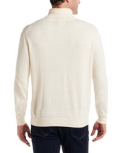 Cotton-Cashmere Turtleneck Sweater in Ivory