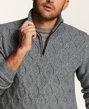 Trellis Quarter-Zip Sweater in Steel