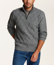 Trellis Quarter-Zip Sweater in Steel