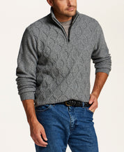Trellis Quarter-Zip Sweater in Steel