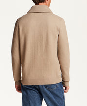 Shawl Collar Cable Sweater in Wooden