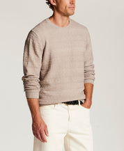 Textured Jacquard Crewneck Sweater in Bone