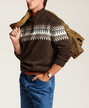 Nordic Yoke Quarter-Zip Sweater in Java