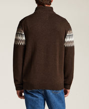 Nordic Yoke Quarter-Zip Sweater in Java