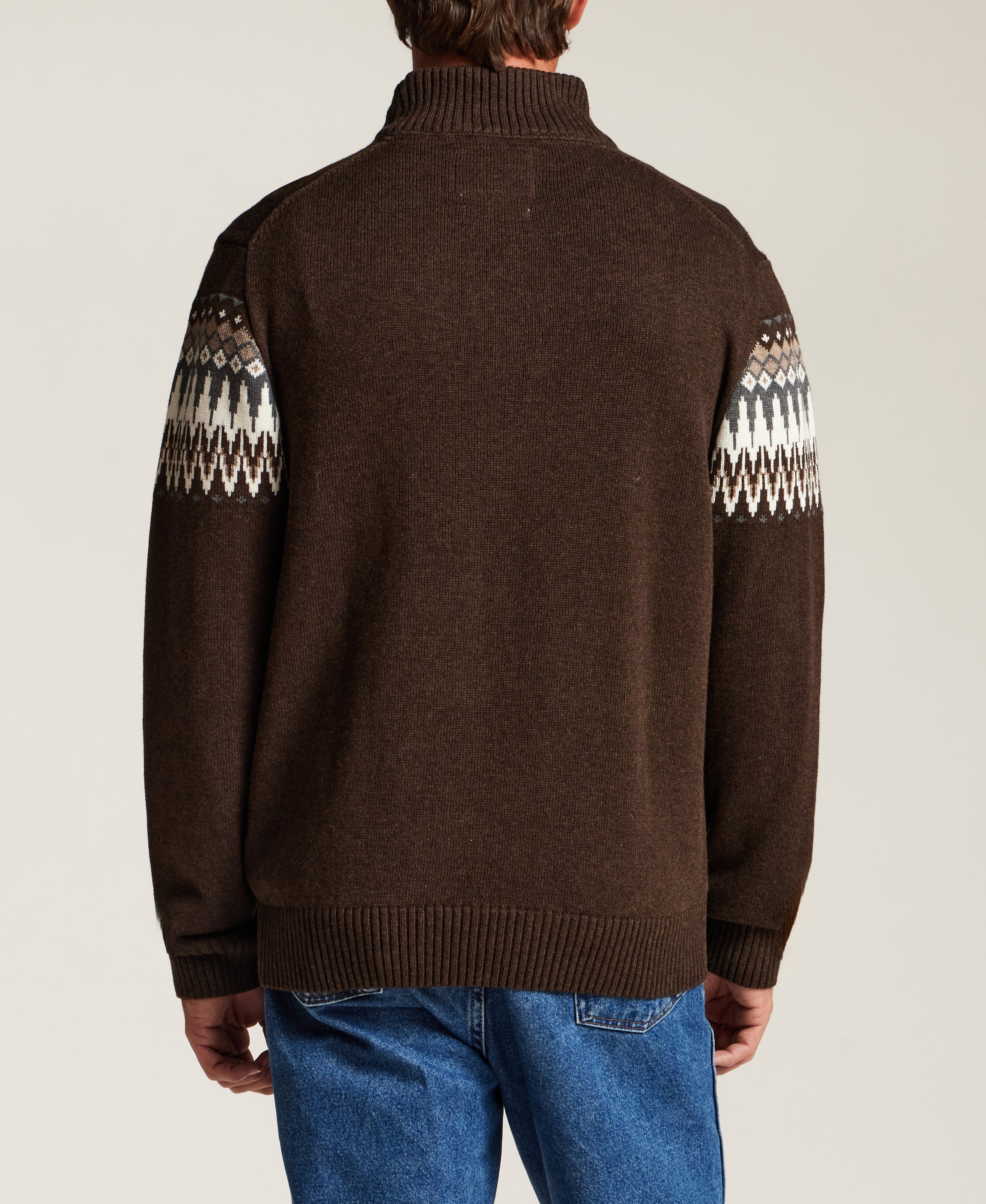 Nordic Yoke Quarter-Zip Sweater in Java