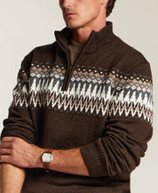 Nordic Yoke Quarter-Zip Sweater in Java