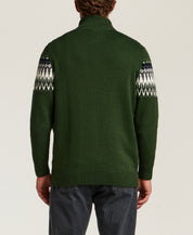 Nordic Yoke Quarter-Zip Sweater in Dark Navy in Mountain View