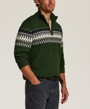 Nordic Yoke Quarter-Zip Sweater in Dark Navy in Mountain View
