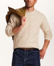 CHUNKY ROLLNECK CREW in BEIGE HEATHER (F2640891WV)