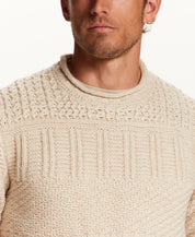 CHUNKY ROLLNECK CREW in BEIGE HEATHER (F2640891WV)