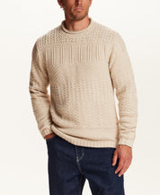 CHUNKY ROLLNECK CREW in BEIGE HEATHER (F2640891WV)