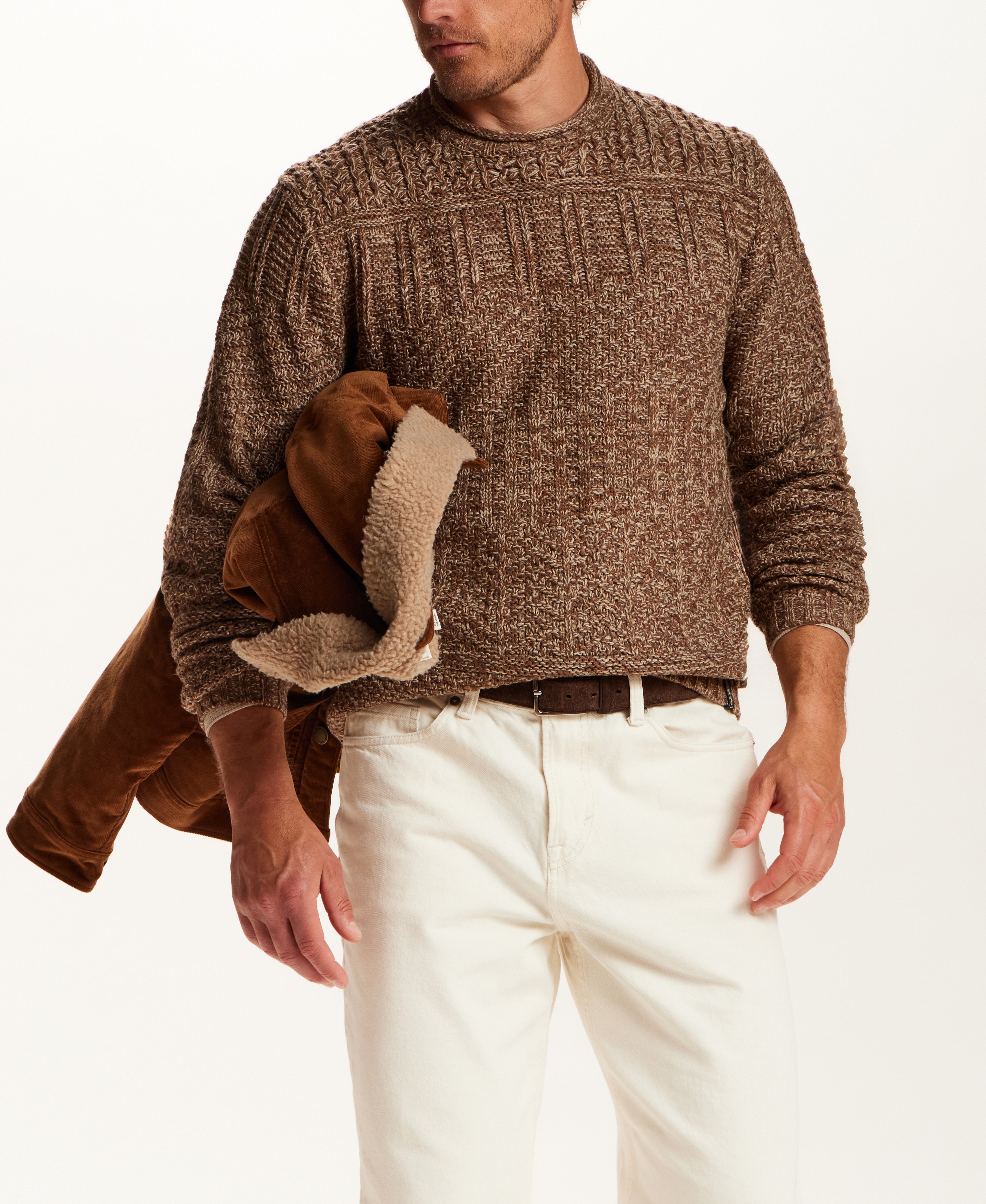 CHUNKY ROLLNECK CREW in TOBACCO (F2640891WV)