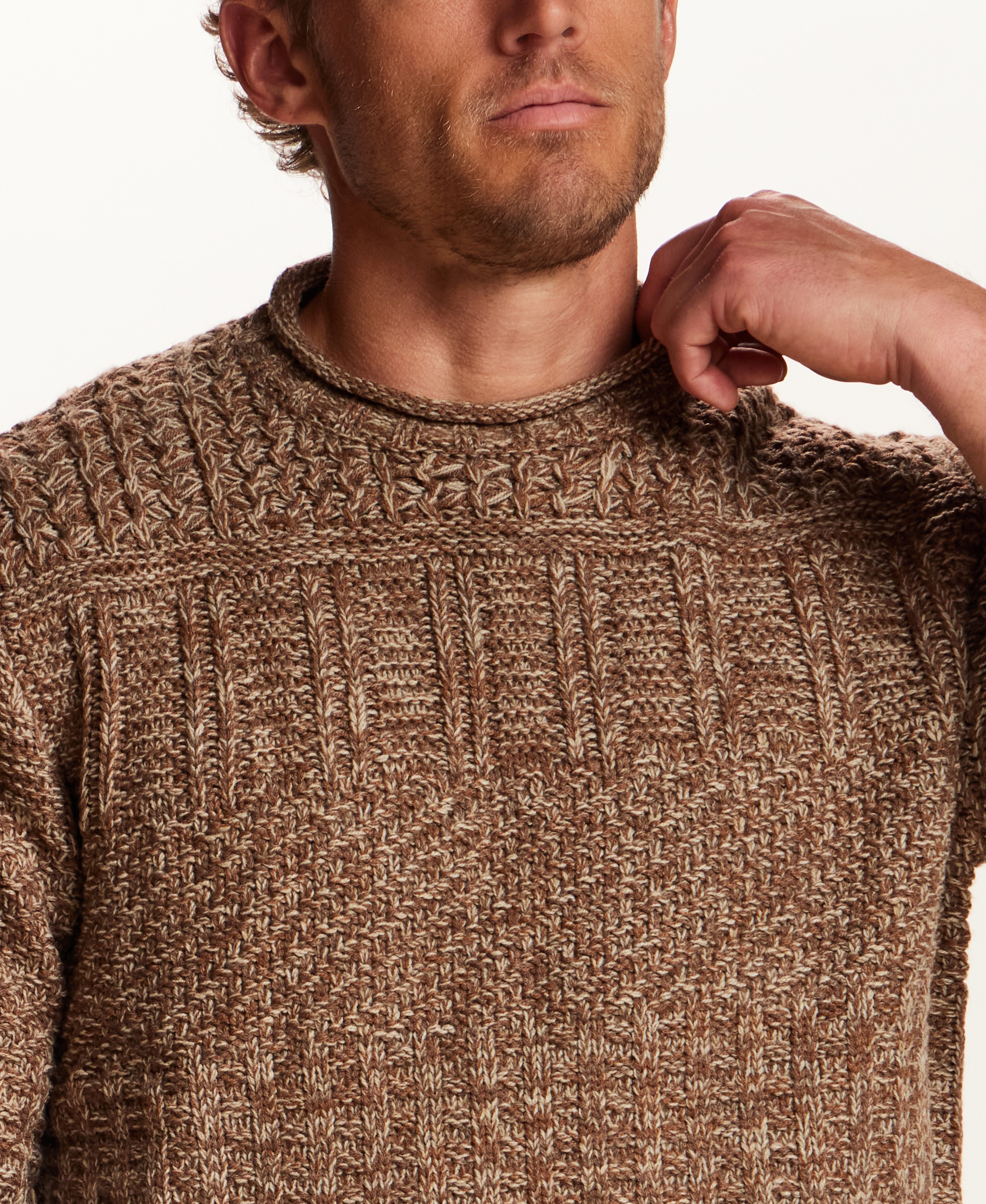 CHUNKY ROLLNECK CREW in TOBACCO (F2640891WV)