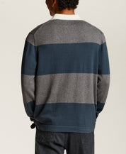 Cotton-Cashmere Rugby Sweater in Slate Blue