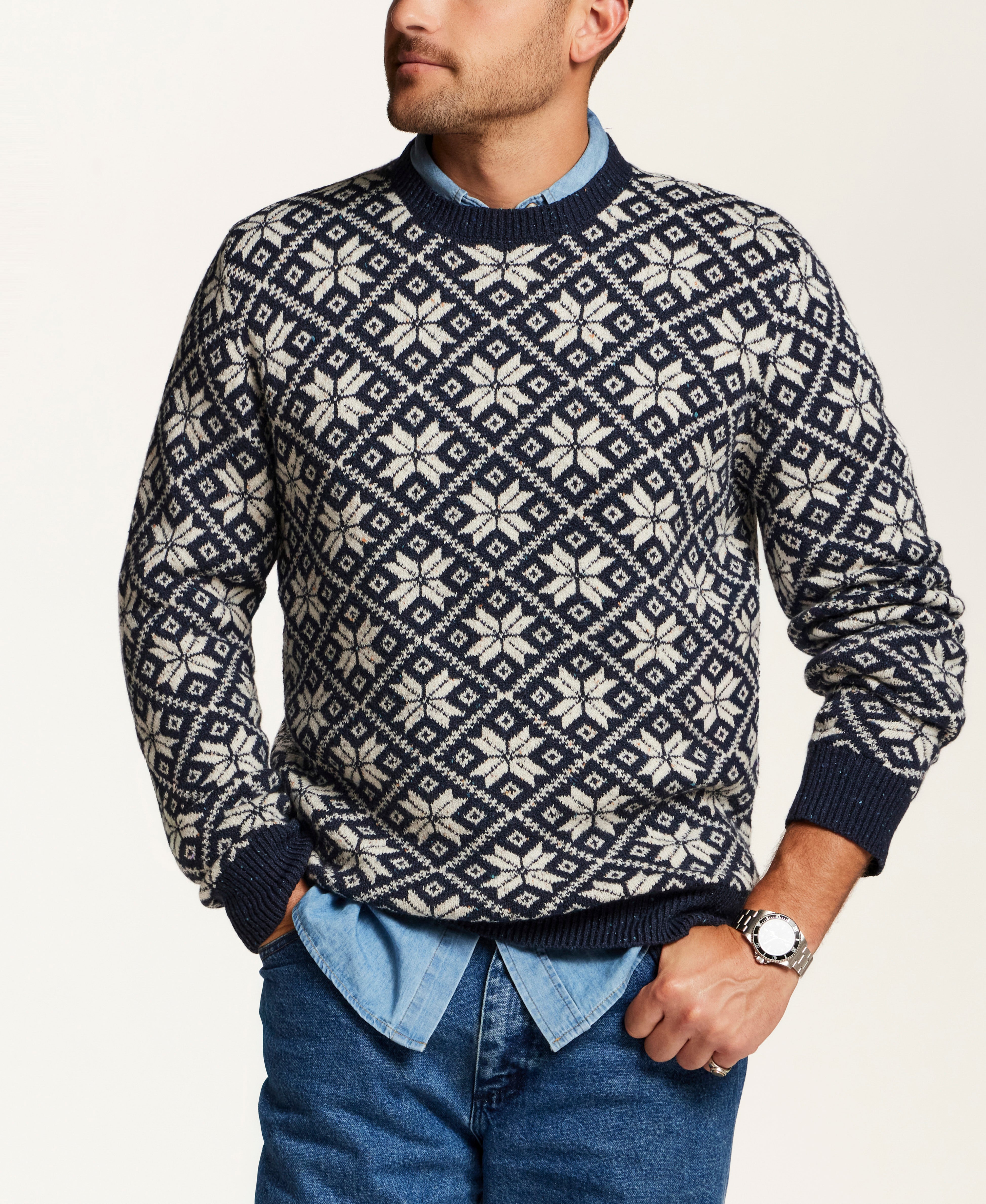 Donegal Fair Isle Crewneck Sweater