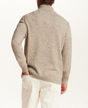 MIXY QUARTER ZIP WITH BUTTON MOCKNECK in GRANITE (F2640929WV)