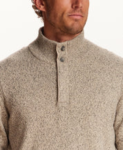 MIXY QUARTER ZIP WITH BUTTON MOCKNECK in GRANITE (F2640929WV)
