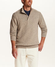 MIXY QUARTER ZIP WITH BUTTON MOCKNECK in GRANITE (F2640929WV)