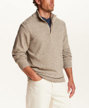 MIXY QUARTER ZIP WITH BUTTON MOCKNECK in GRANITE (F2640929WV)