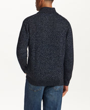 MIXY QUARTER ZIP WITH BUTTON MOCKNECK in NIGHT SEA (F2640929WV)