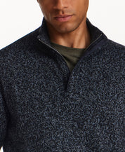 MIXY QUARTER ZIP WITH BUTTON MOCKNECK in NIGHT SEA (F2640929WV)