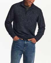 MIXY QUARTER ZIP WITH BUTTON MOCKNECK in NIGHT SEA (F2640929WV)
