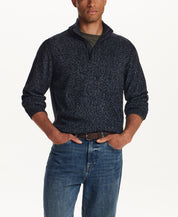 MIXY QUARTER ZIP WITH BUTTON MOCKNECK in NIGHT SEA (F2640929WV)