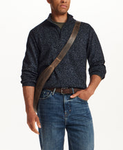 MIXY QUARTER ZIP WITH BUTTON MOCKNECK in NIGHT SEA (F2640929WV)