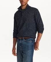 MIXY QUARTER ZIP WITH BUTTON MOCKNECK in NIGHT SEA (F2640929WV)