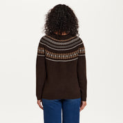 Hazy Fair Isle Crewneck Sweater in Brown