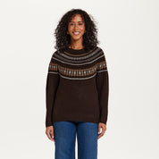 Hazy Fair Isle Crewneck Sweater in Brown