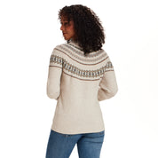 Hazy Fair Isle Crewneck Sweater in Cream