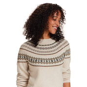 Hazy Fair Isle Crewneck Sweater in Cream