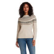 Hazy Fair Isle Crewneck Sweater in Cream