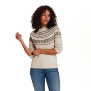 Hazy Fair Isle Crewneck Sweater in Cream