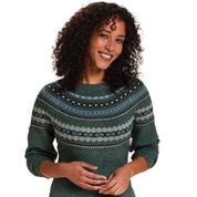 Hazy Fair Isle Crewneck Sweater in Green